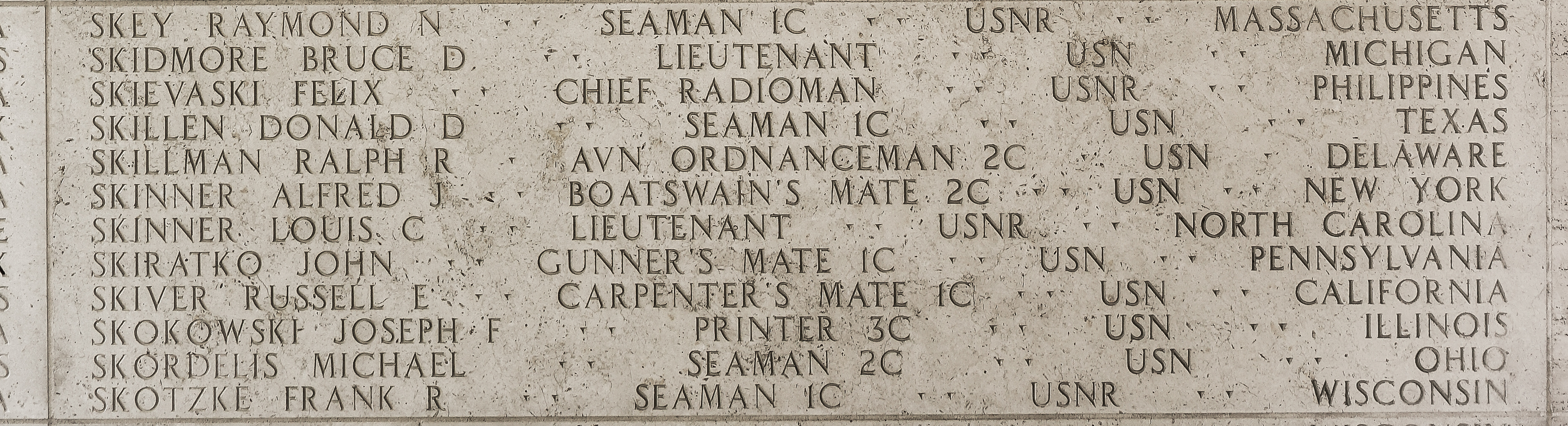 Alfred J. Skinner, Boatswain's Mate Second Class